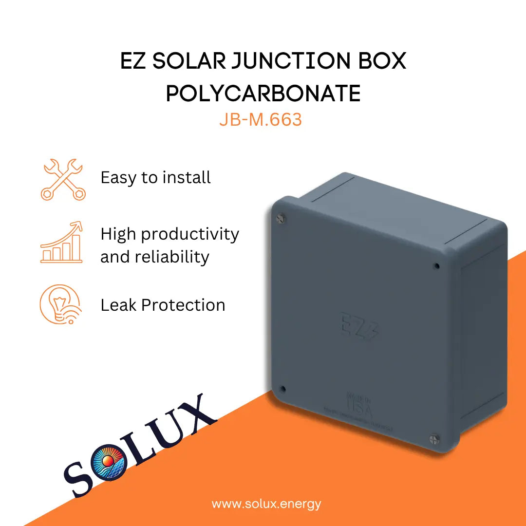 This is an image of EZ Solar Junction BoxJB-M.663 (Polycarbonate)